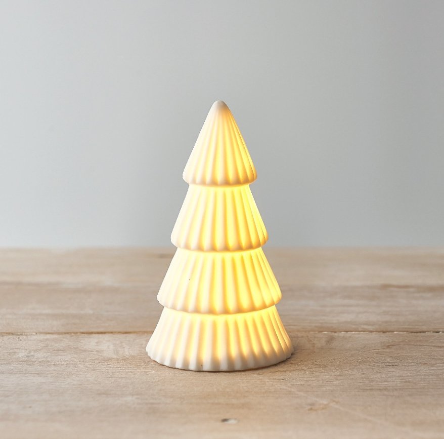 LED ceramic white tree, 13cm